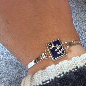 Lapis Bracelet 7.5" 925 Nature Leaf Branch